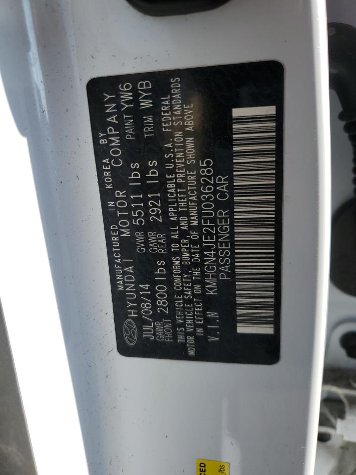 2015 Hyundai Genesis 3.8L VIN: KMHGN4JE2FU036285 Lot: 71645885