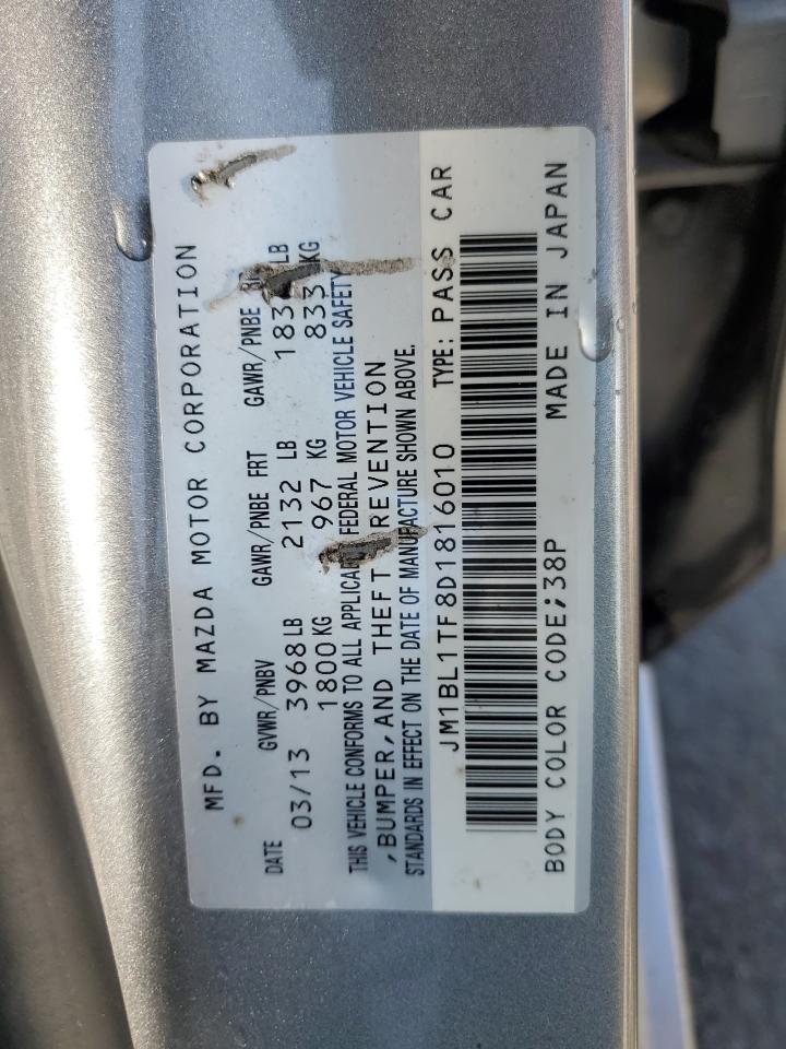 2013 Mazda 3 I VIN: JM1BL1TF8D1816010 Lot: 72050635