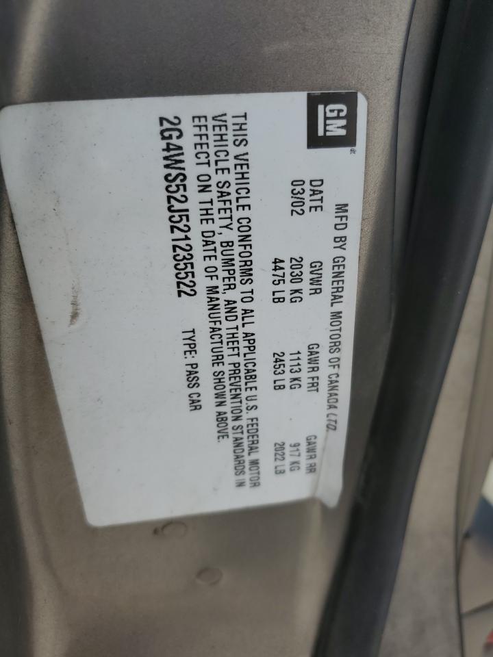 2002 Buick Century Custom VIN: 2G4WS52J521235522 Lot: 81517075