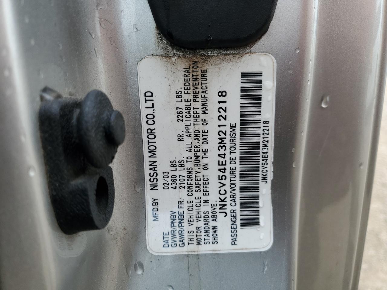 2003 Infiniti G35 VIN: JNKCV54E43M212218 Lot: 71195305