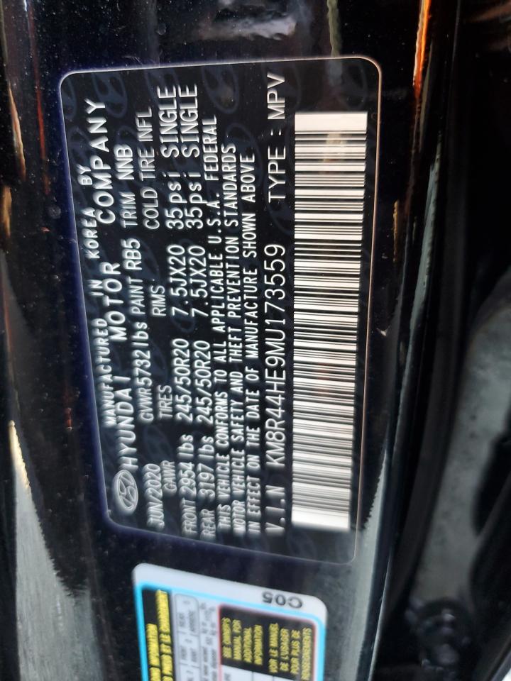 2021 Hyundai Palisade Sel VIN: KM8R44HE9MU173559 Lot: 71105895