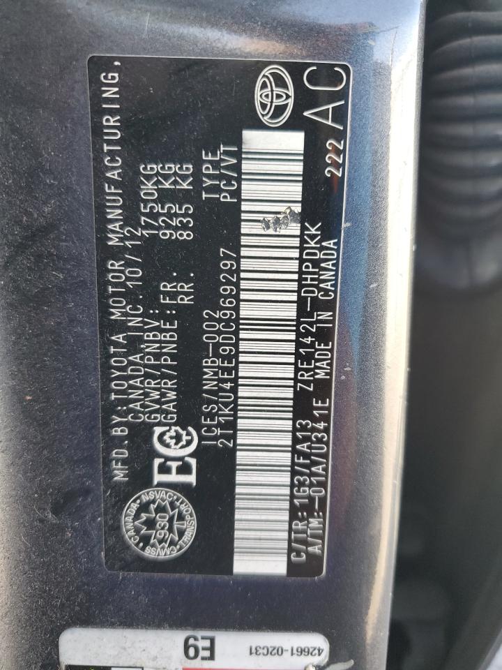 2013 Toyota Corolla Matrix VIN: 2T1KU4EE9DC969297 Lot: 70983895