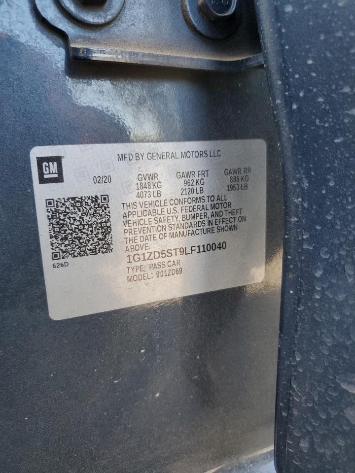 2020 Chevrolet Malibu Lt VIN: 1G1ZD5ST9LF110040 Lot: 83852785