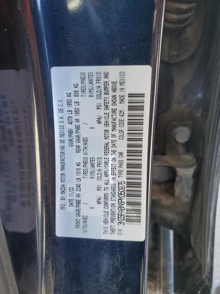 2023 Mazda 3 Select VIN: 3MZBPABM8PM350975 Lot: 83761675