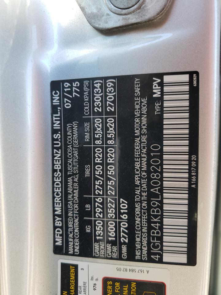 2020 Mercedes-Benz Gle 350 4Matic VIN: 4JGFB4KB9LA082010 Lot: 71522705