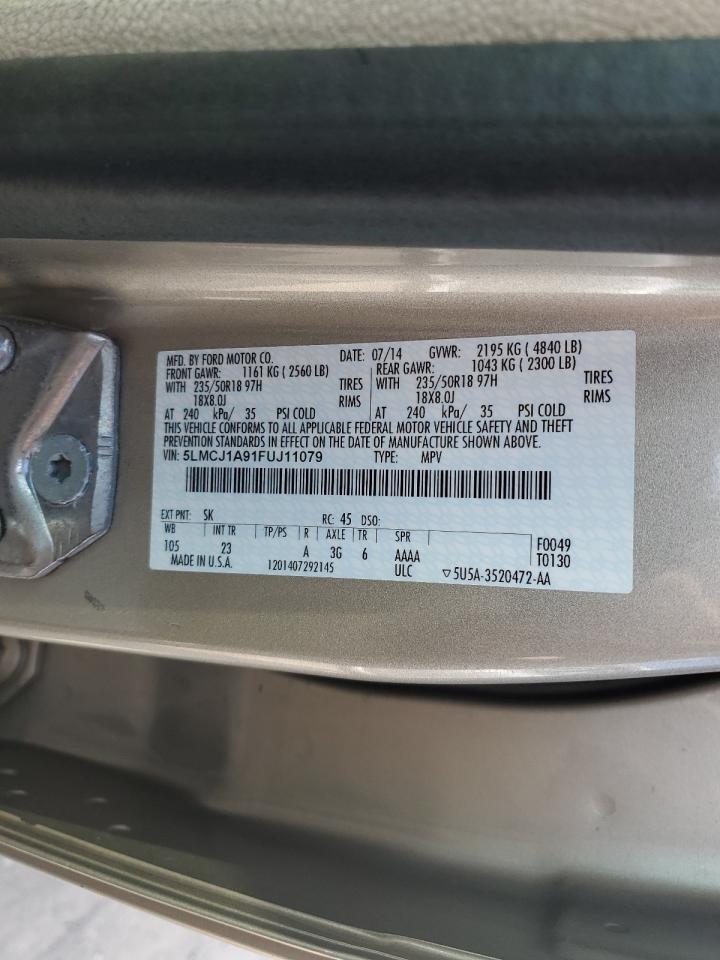 2015 Lincoln Mkc VIN: 5LMCJ1A91FUJ11079 Lot: 82156225