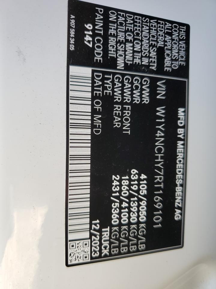 2024 Mercedes-Benz Sprinter 2500 VIN: W1Y4NCHY7RT169101 Lot: 71209195