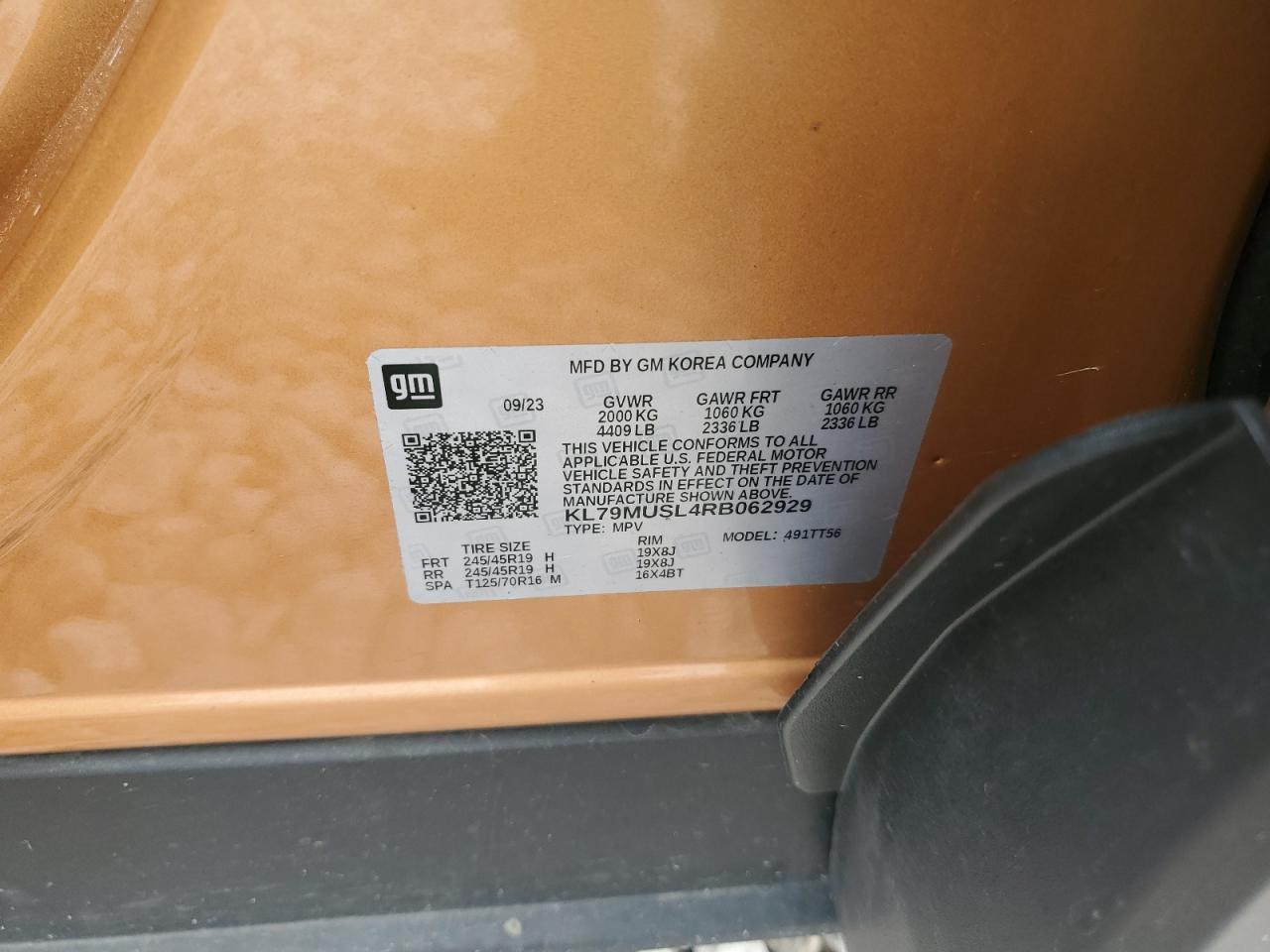 2024 Chevrolet Trailblazer Rs VIN: KL79MUSL4RB062929 Lot: 81631875