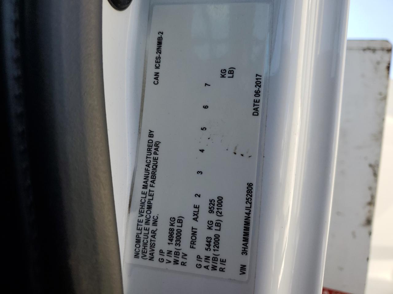 2018 International 4000 4300 VIN: 3HAMMMMN4JL252806 Lot: 80636355