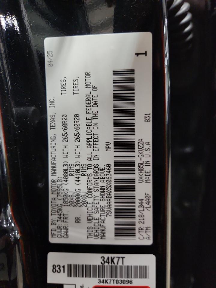 2025 Toyota Sequoia Sr5 VIN: 7SVAAABAXSX063460 Lot: 82080295