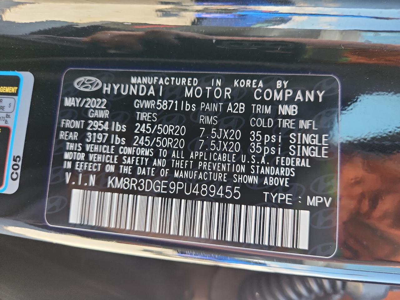 2023 Hyundai Palisade Xrt VIN: KM8R3DGE9PU489455 Lot: 80909565