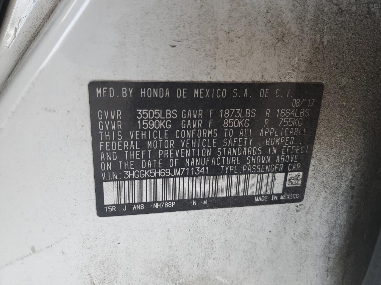 2018 Honda Fit Sport VIN: 3HGGK5H69JM711341 Lot: 70753425