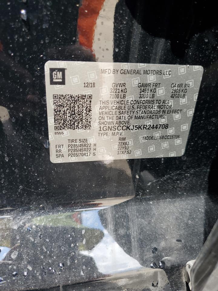 2019 Chevrolet Tahoe C1500 Premier VIN: 1GNSCCKJ5KR244708 Lot: 81009195