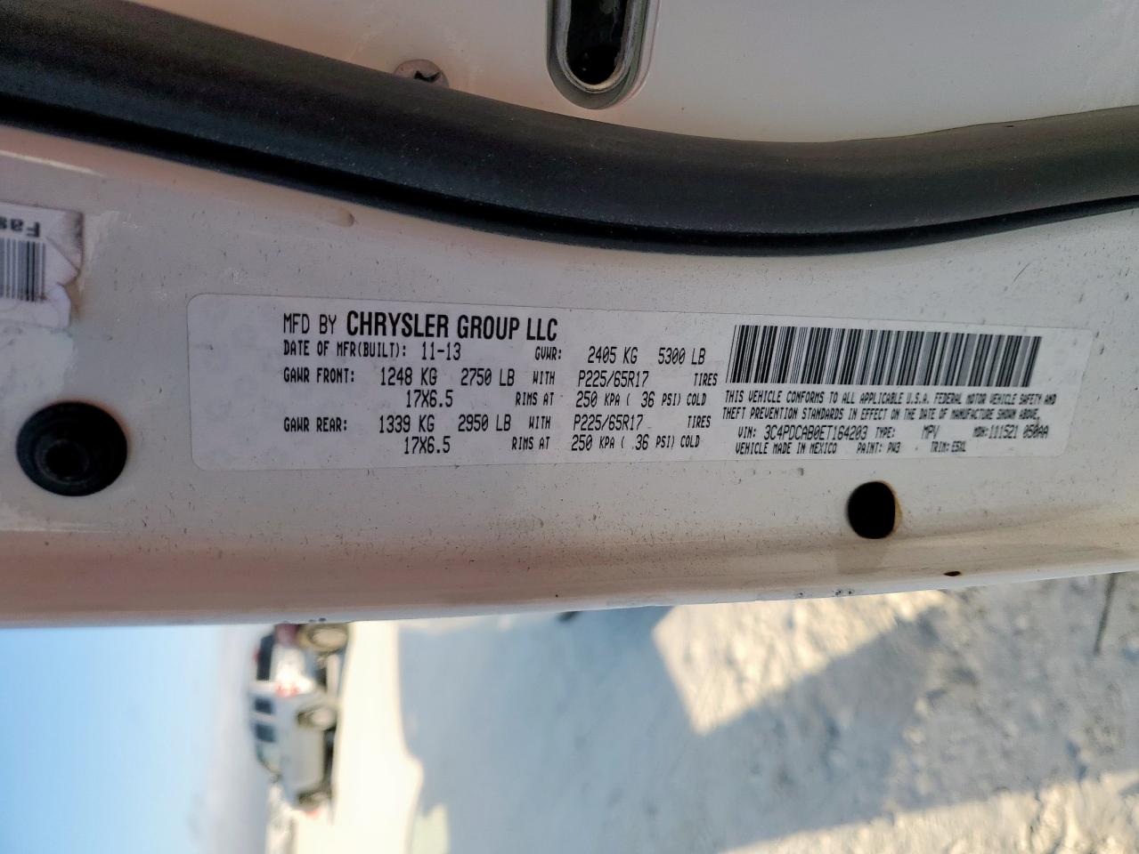 2014 Dodge Journey Se VIN: 3C4PDCAB0ET164203 Lot: 81567685