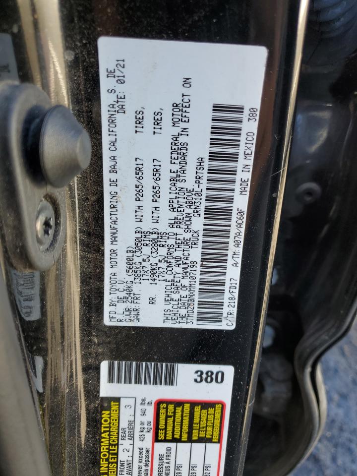 2021 Toyota Tacoma Double Cab VIN: 3TMDZ5BNXMM107198 Lot: 84636765