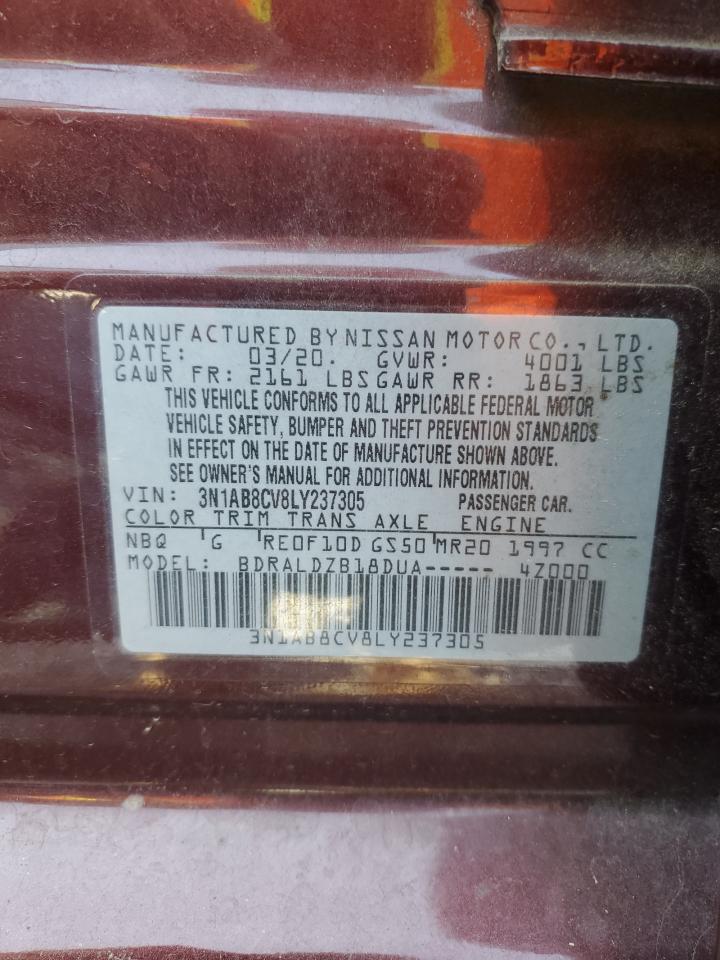 2020 Nissan Sentra Sv VIN: 3N1AB8CV8LY237305 Lot: 81500645