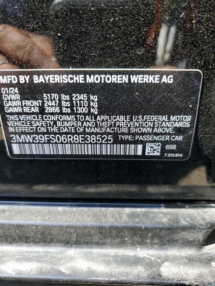 2024 BMW 330Xe VIN: 3MW39FS06R8E38525 Lot: 80242085