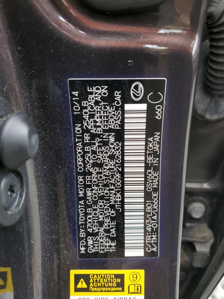 2015 Lexus Es 350 VIN: JTHBK1GG9F2162832 Lot: 80088155