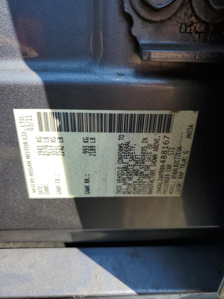 2011 Nissan Altima Base VIN: 1N4AL2AP9BN488167 Lot: 70461995