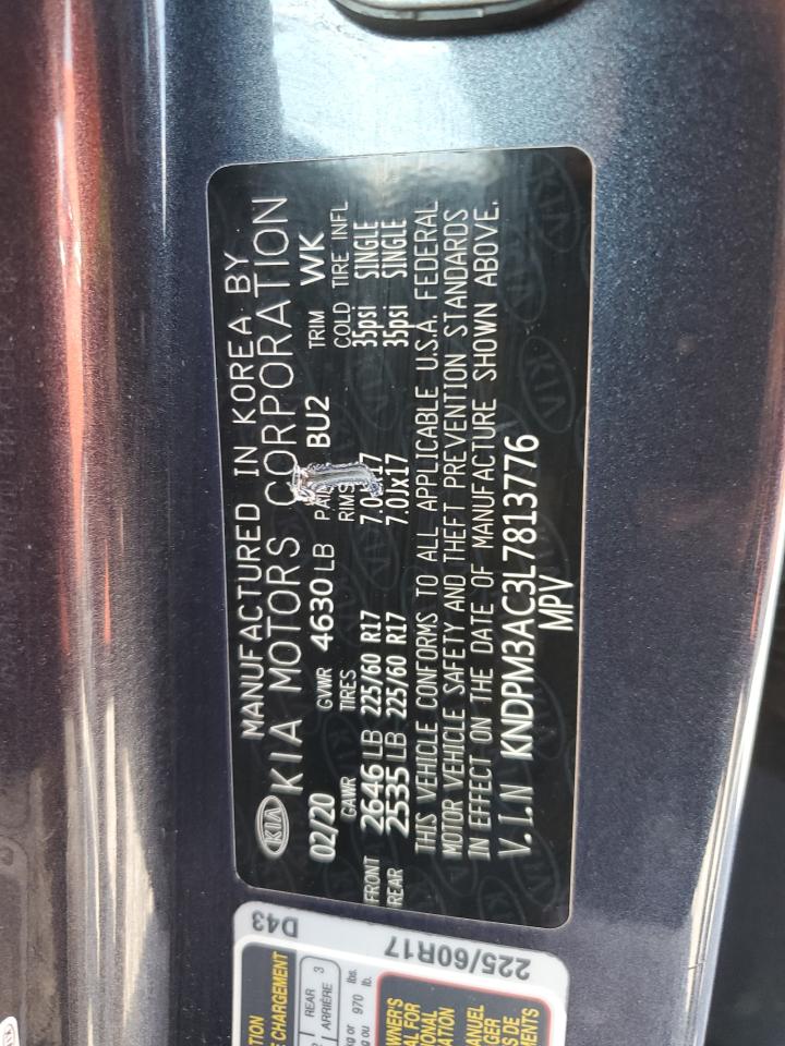 2020 Kia Sportage Lx VIN: KNDPM3AC3L7813776 Lot: 80606715