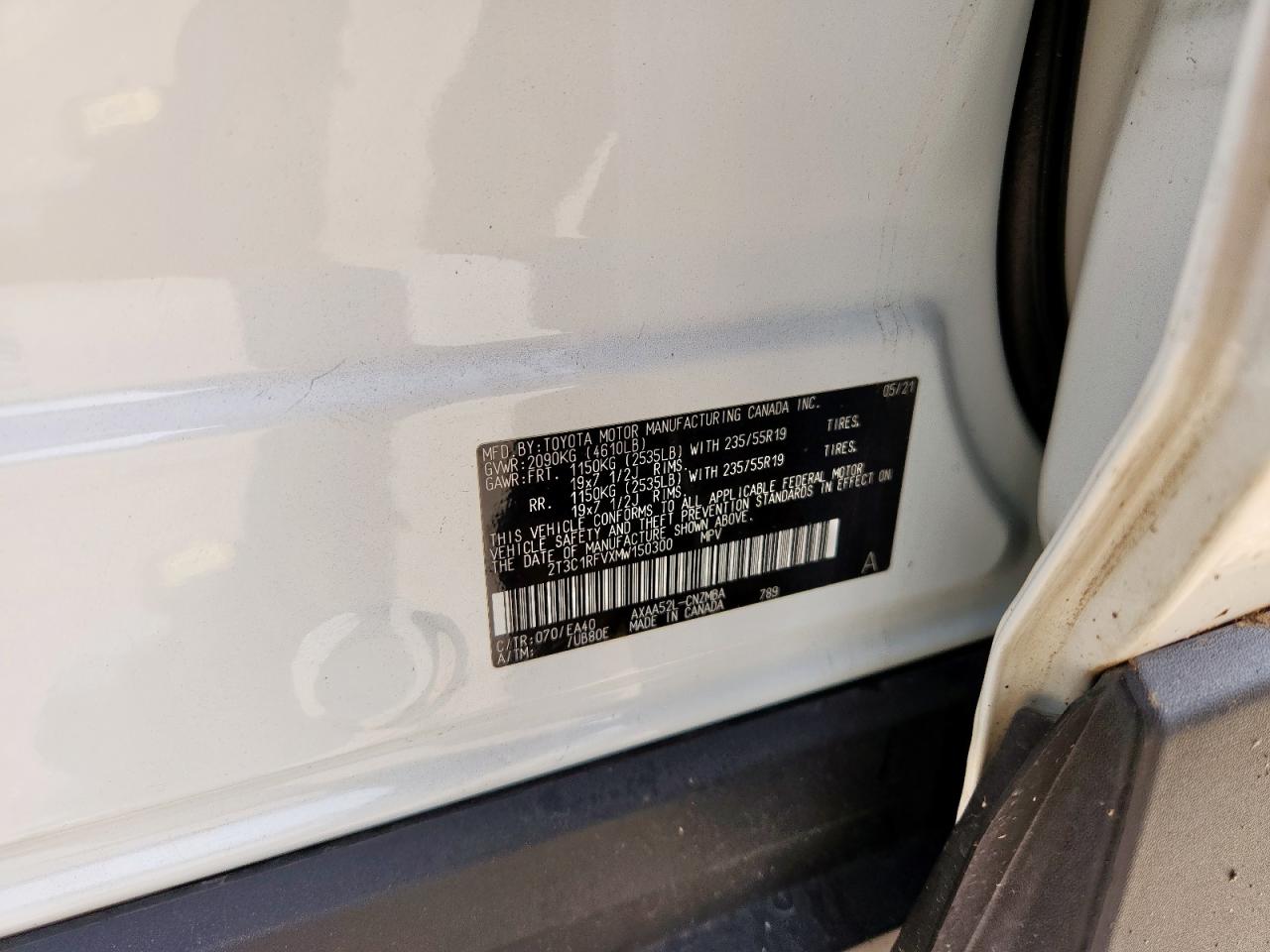 2021 Toyota Rav4 Xle Premium VIN: 2T3C1RFVXMW150300 Lot: 71842805