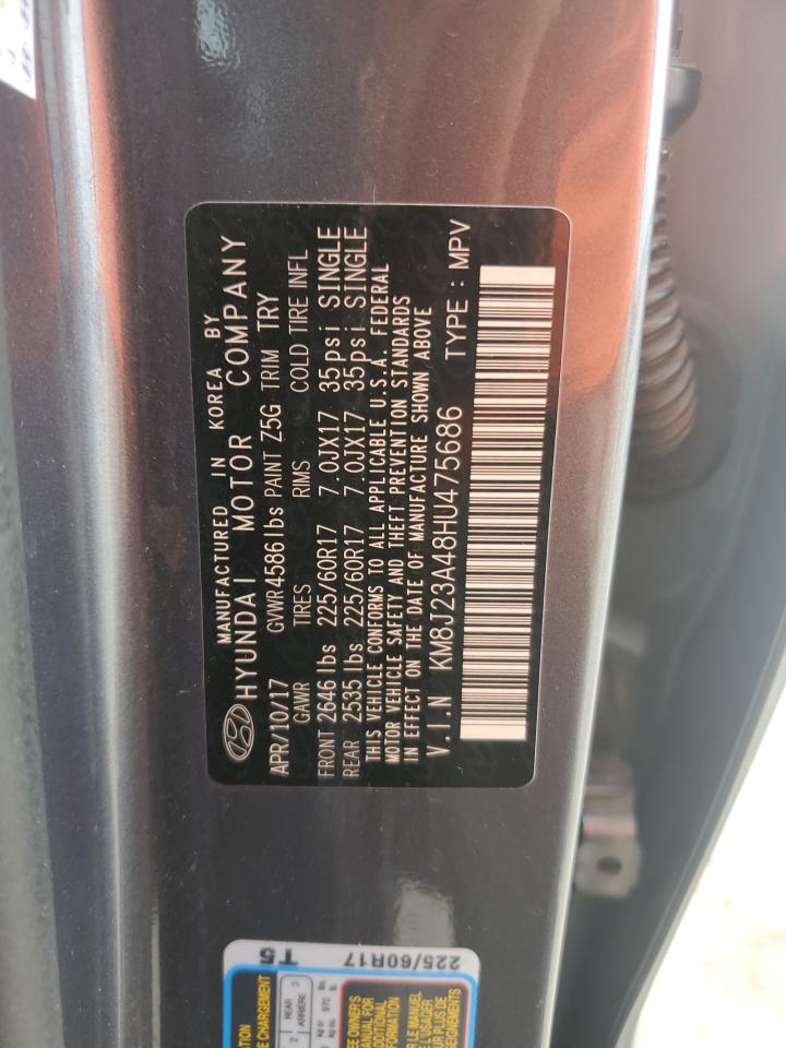 2017 Hyundai Tucson Se VIN: KM8J23A48HU475686 Lot: 81488705