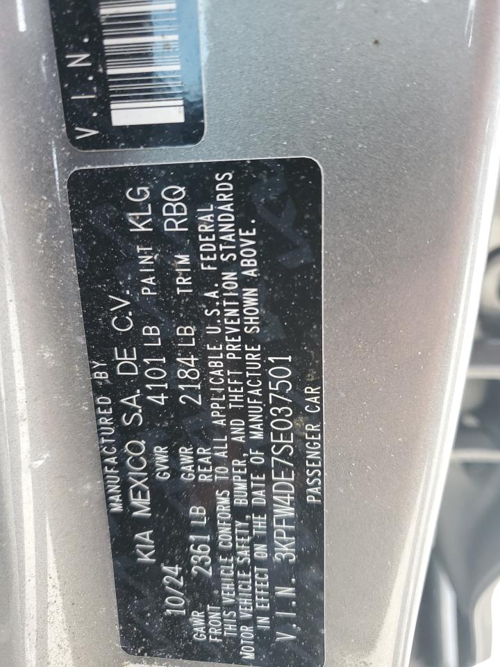 2025 Kia K4 Gt Line VIN: 3KPFW4DE7SE037501 Lot: 71311405
