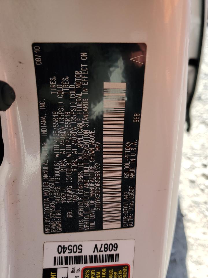 2011 Toyota Sienna Xle VIN: 5TDYK3DC9BS068137 Lot: 84574305