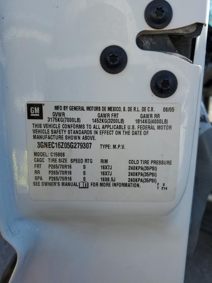 2005 Chevrolet Suburban C1500 VIN: 3GNEC16Z05G279307 Lot: 70567655