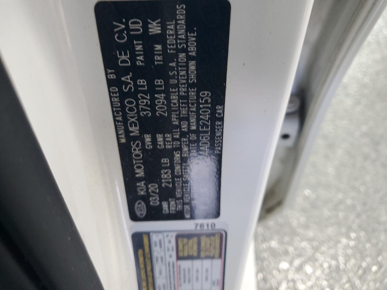 2020 Kia Forte Fe VIN: 3KPF24AD6LE240159 Lot: 81482745