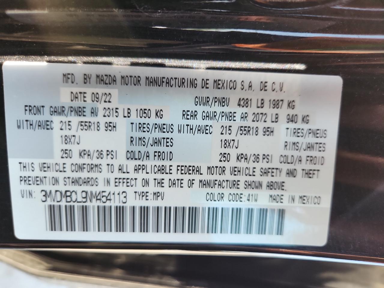 2022 Mazda Cx-30 Preferred VIN: 3MVDMBCL9NM454113 Lot: 71506985