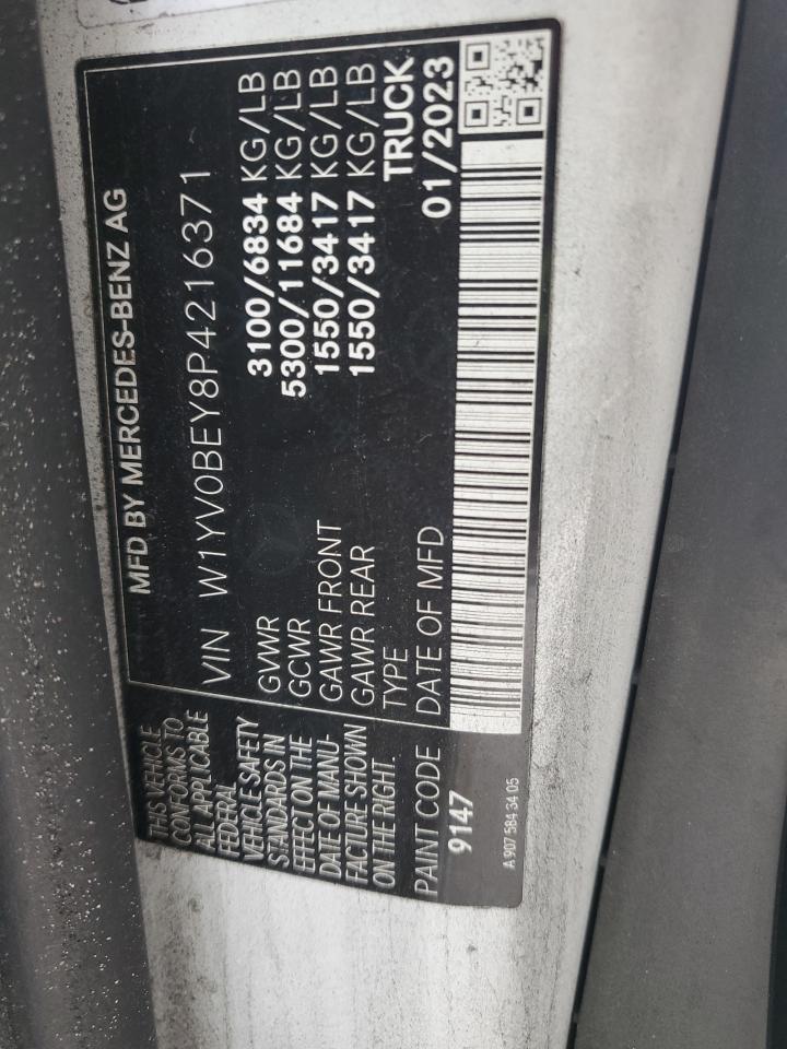 2023 Mercedes-Benz Metris VIN: W1YV0BEY8P4216371 Lot: 80138765