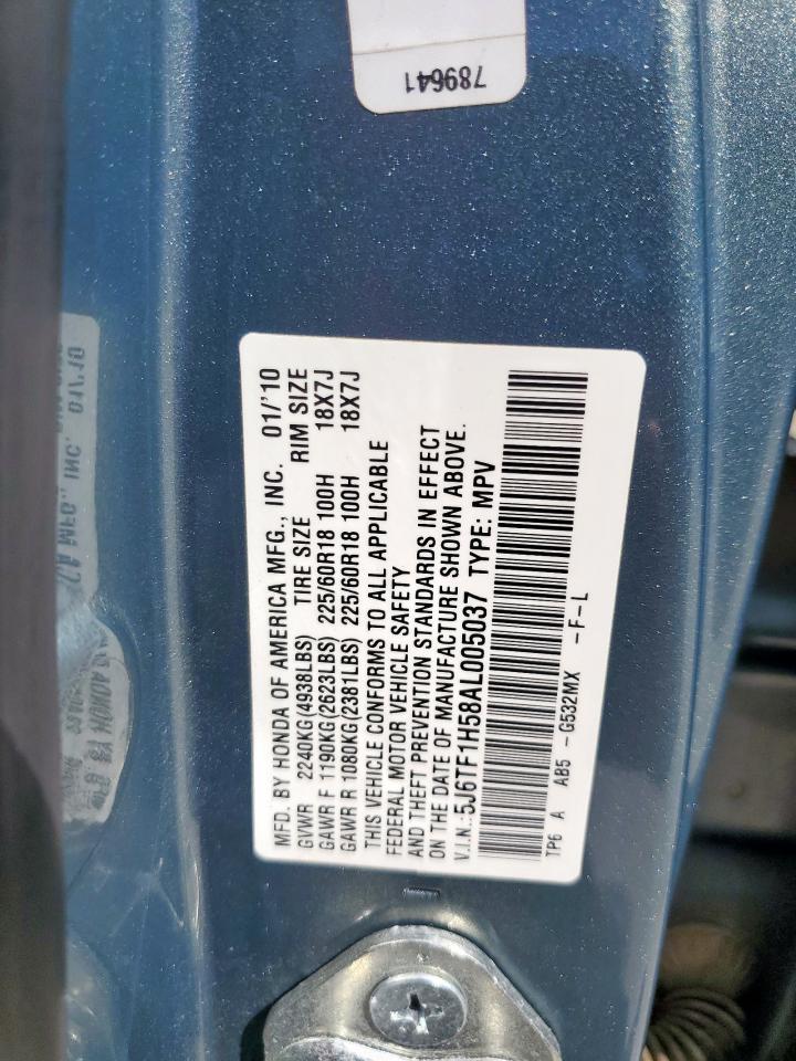 2010 Honda Accord Crosstour Exl VIN: 5J6TF1H58AL005037 Lot: 84060665