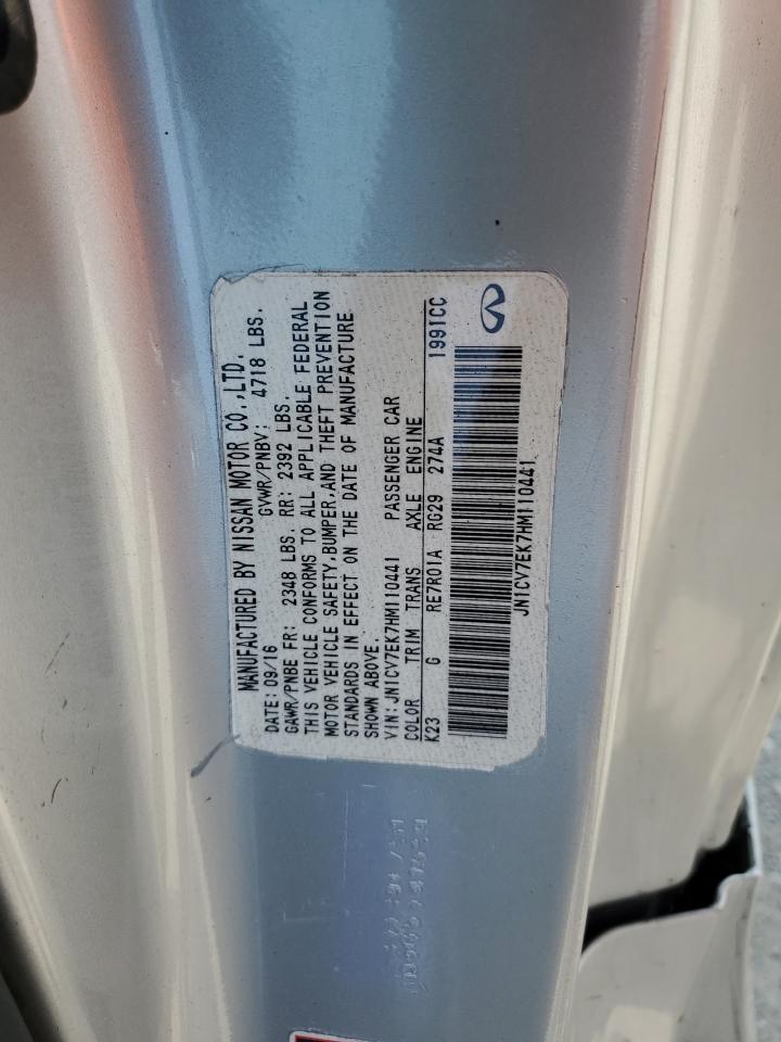 2017 Infiniti Q60 Base VIN: JN1CV7EK7HM110441 Lot: 71312225