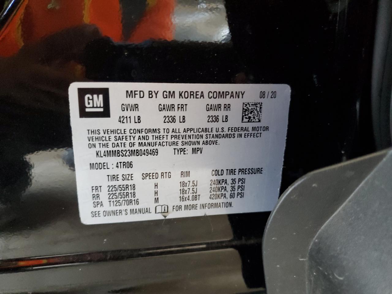 2021 Buick Encore Gx Preferred VIN: KL4MMBS23MB049469 Lot: 89656845