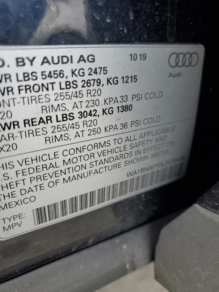 2020 Audi Q5 Premium Plus VIN: WA1BNAFY0L2028428 Lot: 81299395