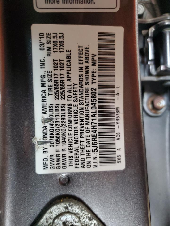 2010 Honda Cr-V Exl VIN: 5J6RE4H71AL045802 Lot: 81954005