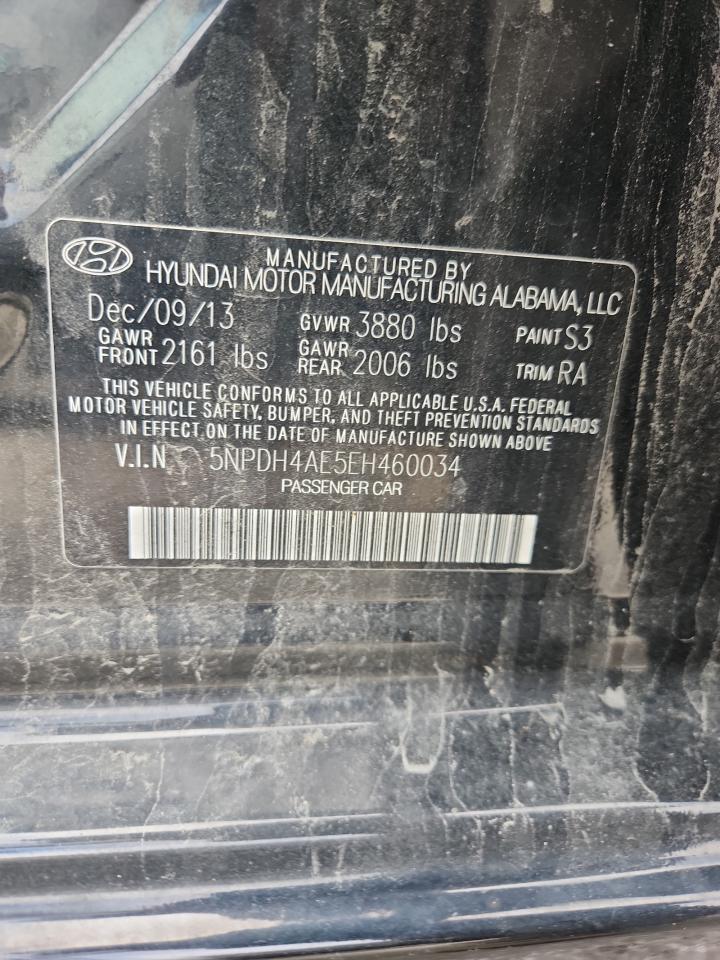 2014 Hyundai Elantra Se VIN: 5NPDH4AE5EH460034 Lot: 81275015