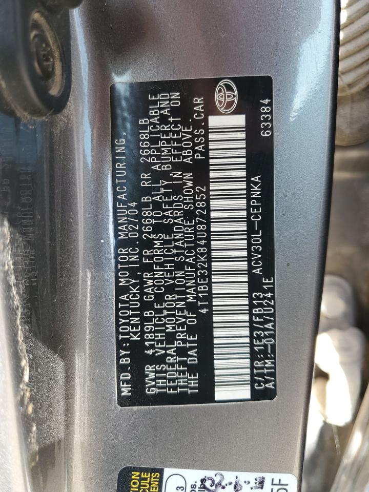 2004 Toyota Camry Le VIN: 4T1BE32K84U872852 Lot: 84228005