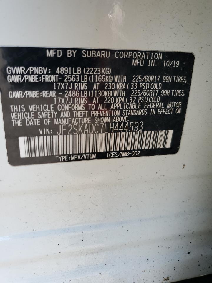 2020 Subaru Forester VIN: JF2SKADC7LH444593 Lot: 80054745