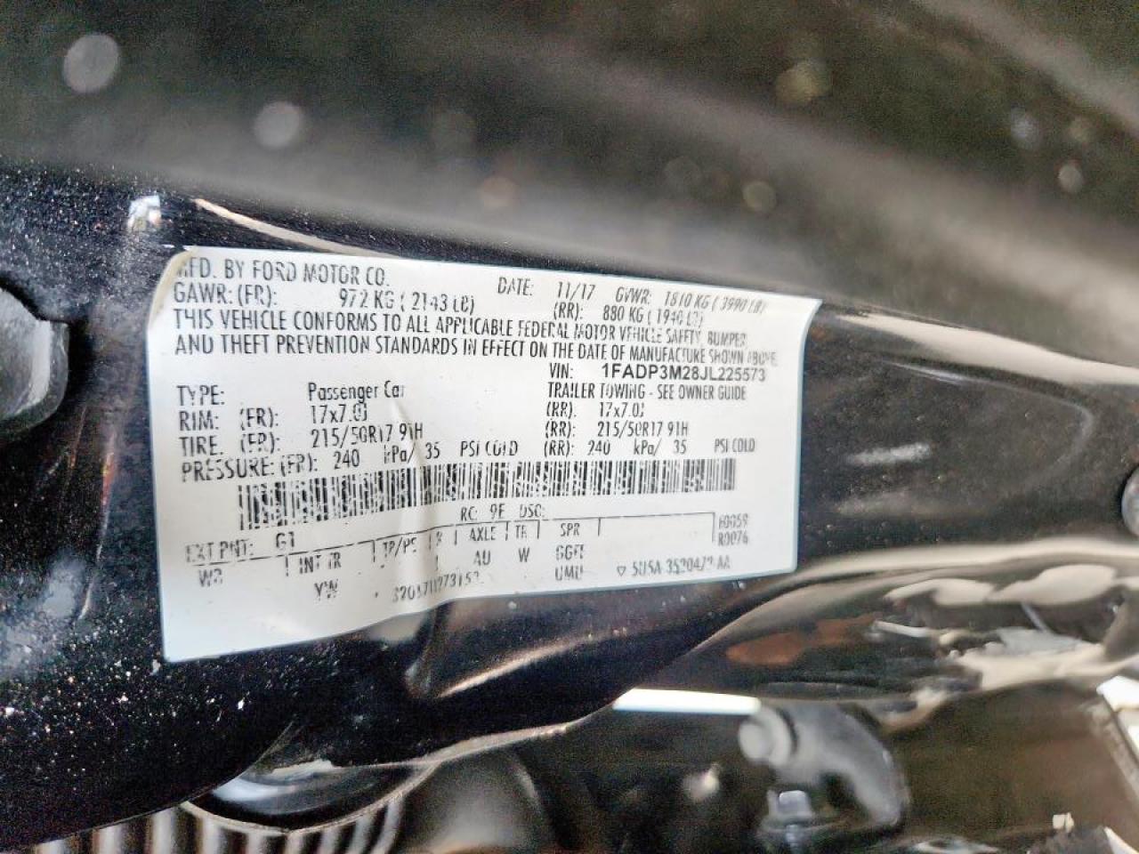 2018 Ford Focus Sel VIN: 1FADP3M28JL225573 Lot: 80957155