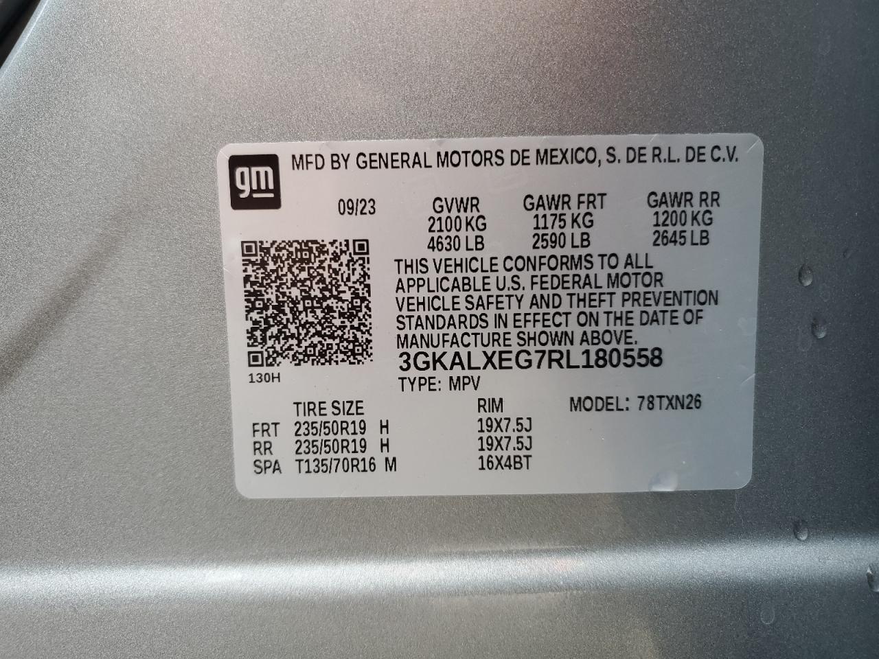 2024 GMC Terrain Denali VIN: 3GKALXEG7RL180558 Lot: 81686705