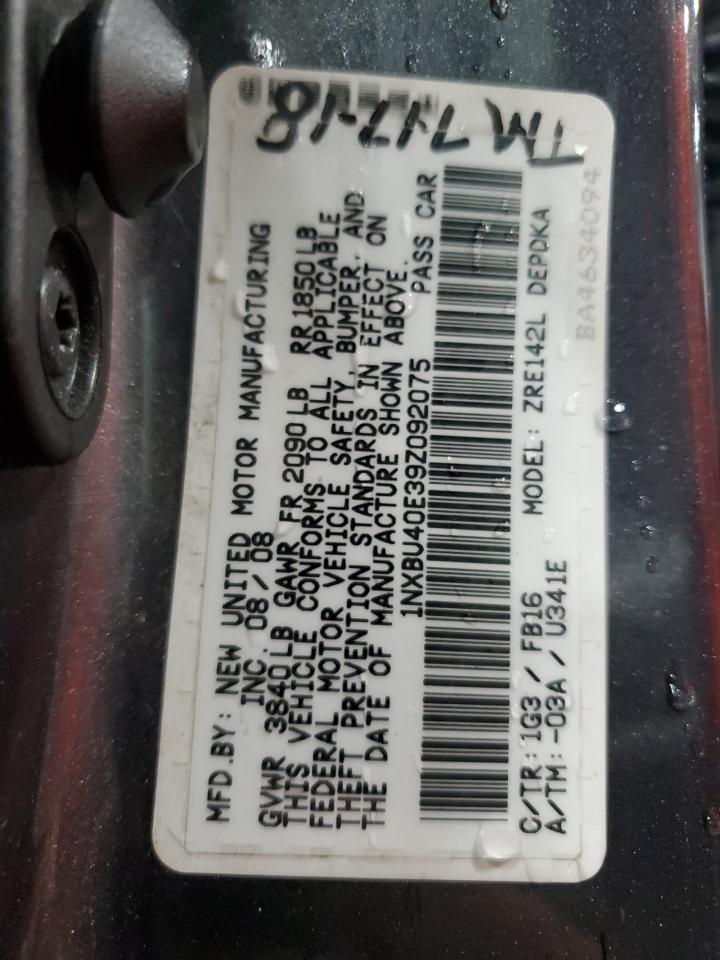 2009 Toyota Corolla Base VIN: 1NXBU40E39Z092075 Lot: 84401925