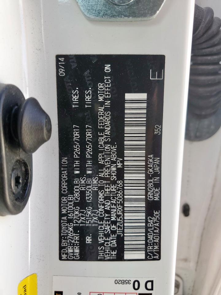 2015 Toyota 4Runner Sr5 VIN: JTEZU5JRXF5086768 Lot: 81672805