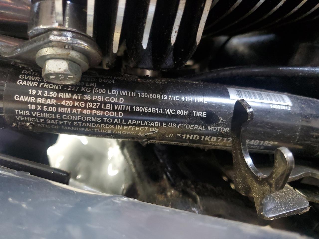 2024 Harley-Davidson Flhx VIN: 1HD1KB717RB640182 Lot: 84044145