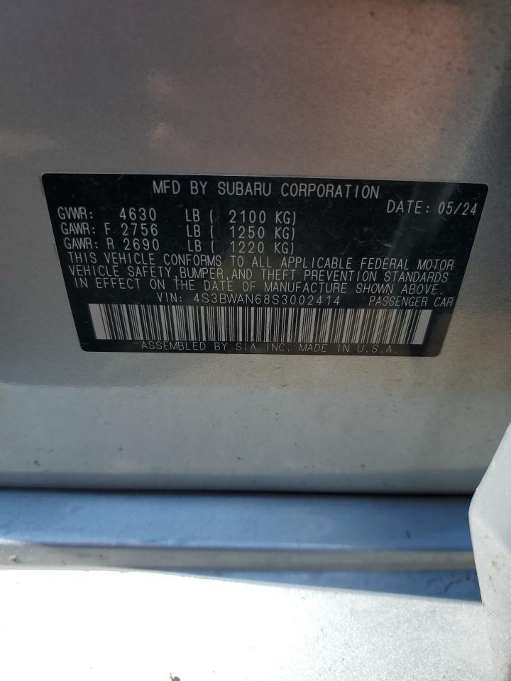 2025 Subaru Legacy Limited VIN: 4S3BWAN68S3002414 Lot: 70922055