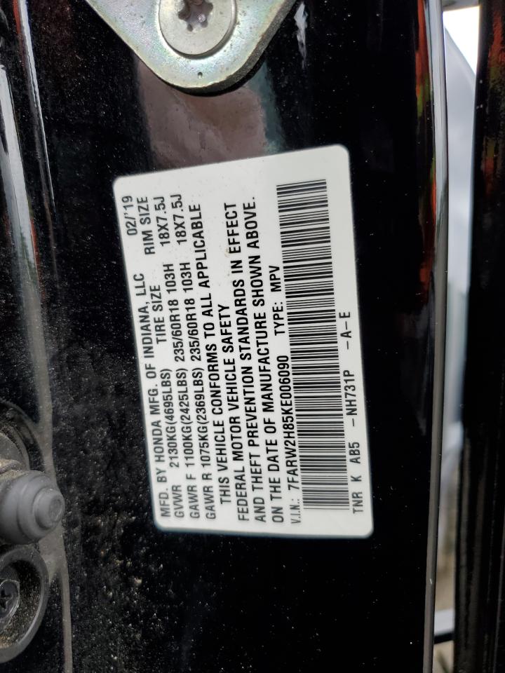 2019 Honda Cr-V Exl VIN: 7FARW2H85KE006090 Lot: 82170345