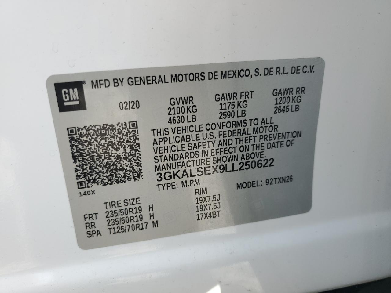 2020 GMC Terrain Denali VIN: 3GKALSEX9LL250622 Lot: 83816995
