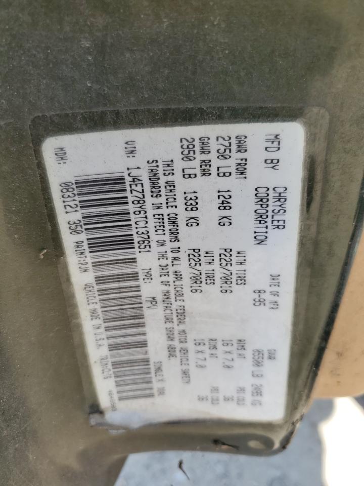 1996 Jeep Grand Cherokee Limited VIN: 1J4EZ78Y6TC137651 Lot: 81866235