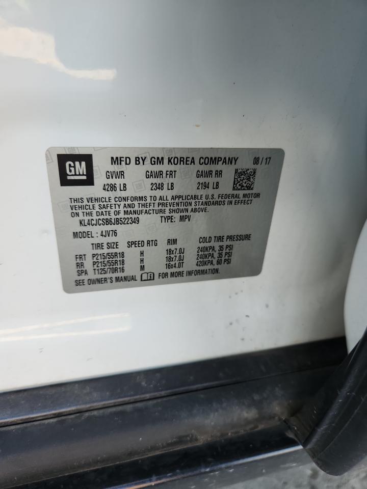 2018 Buick Encore Essence VIN: KL4CJCSB6JB522349 Lot: 81229625